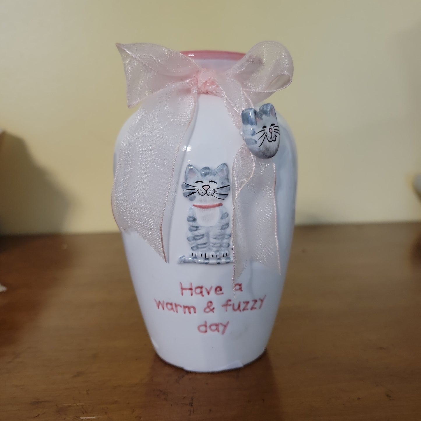 White Cat Vase
