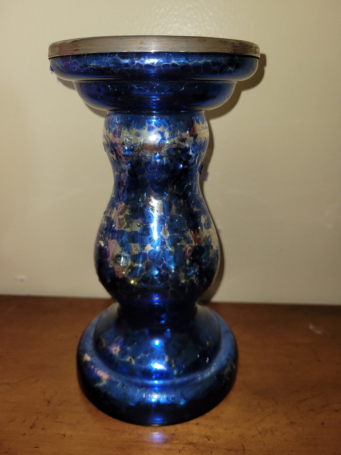 Blue and Silver Metallic Pillar