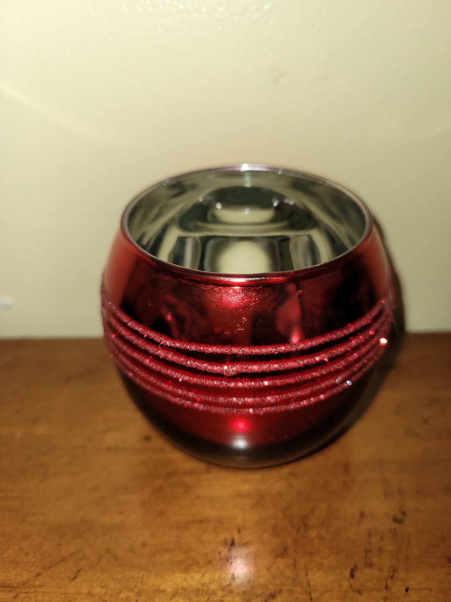 Red Metalic Ornament Container