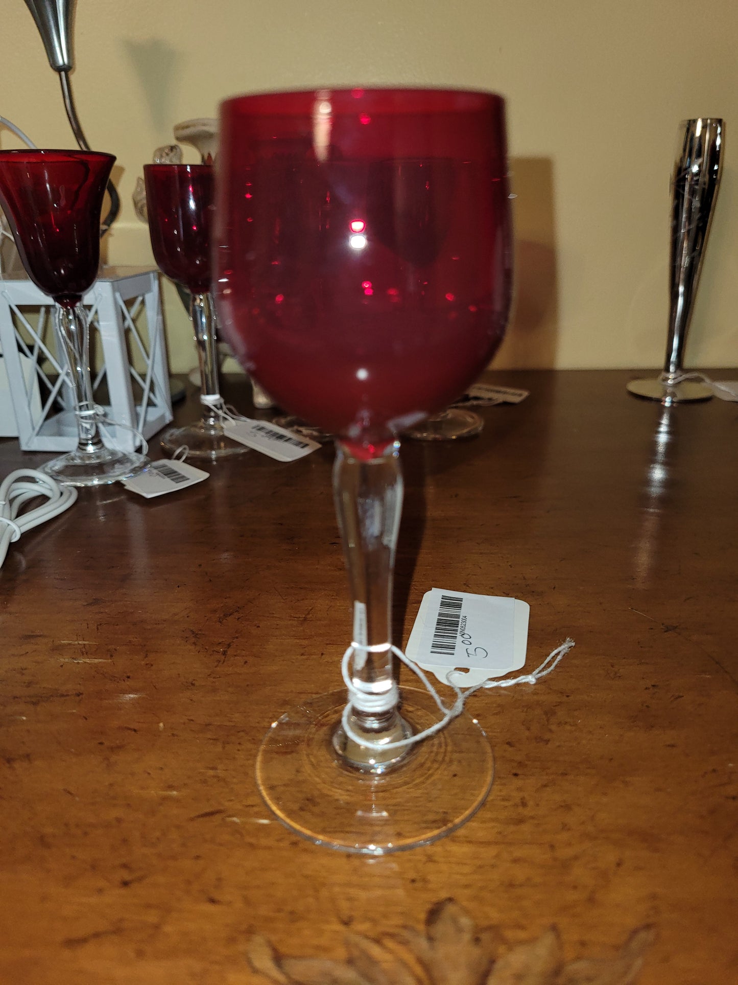 Red Sherry Glass Container