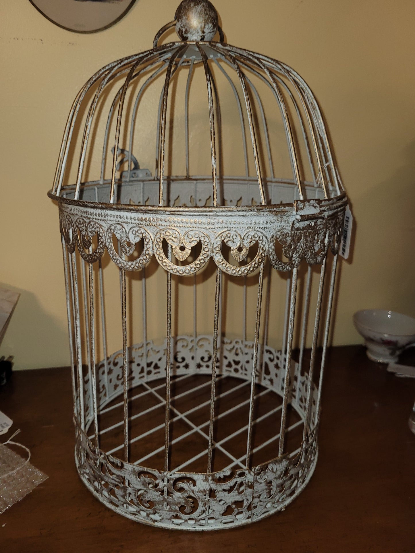 Large Vintage Bird Cage Container