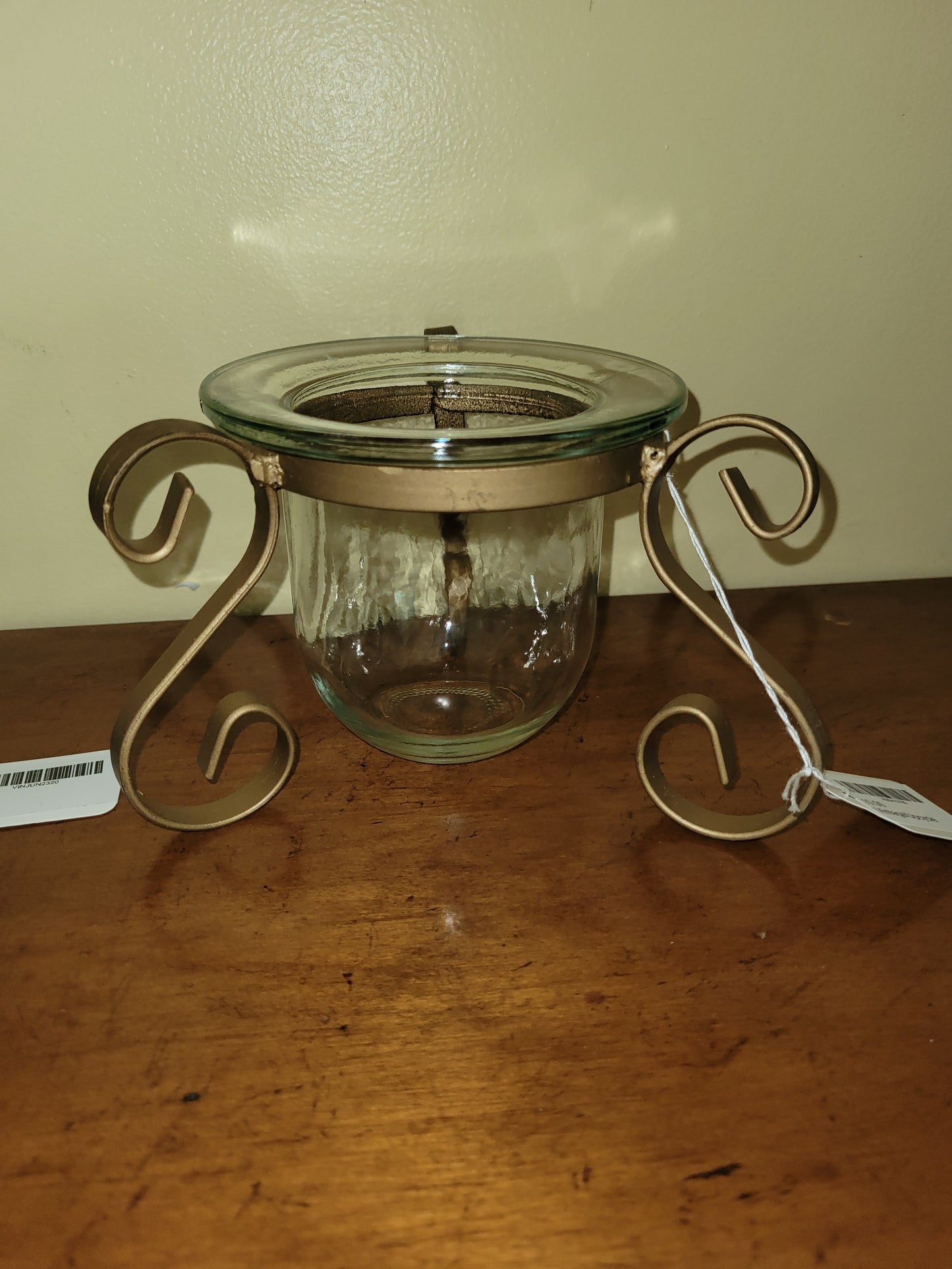 Large Upcycled Glass abs Metal Container