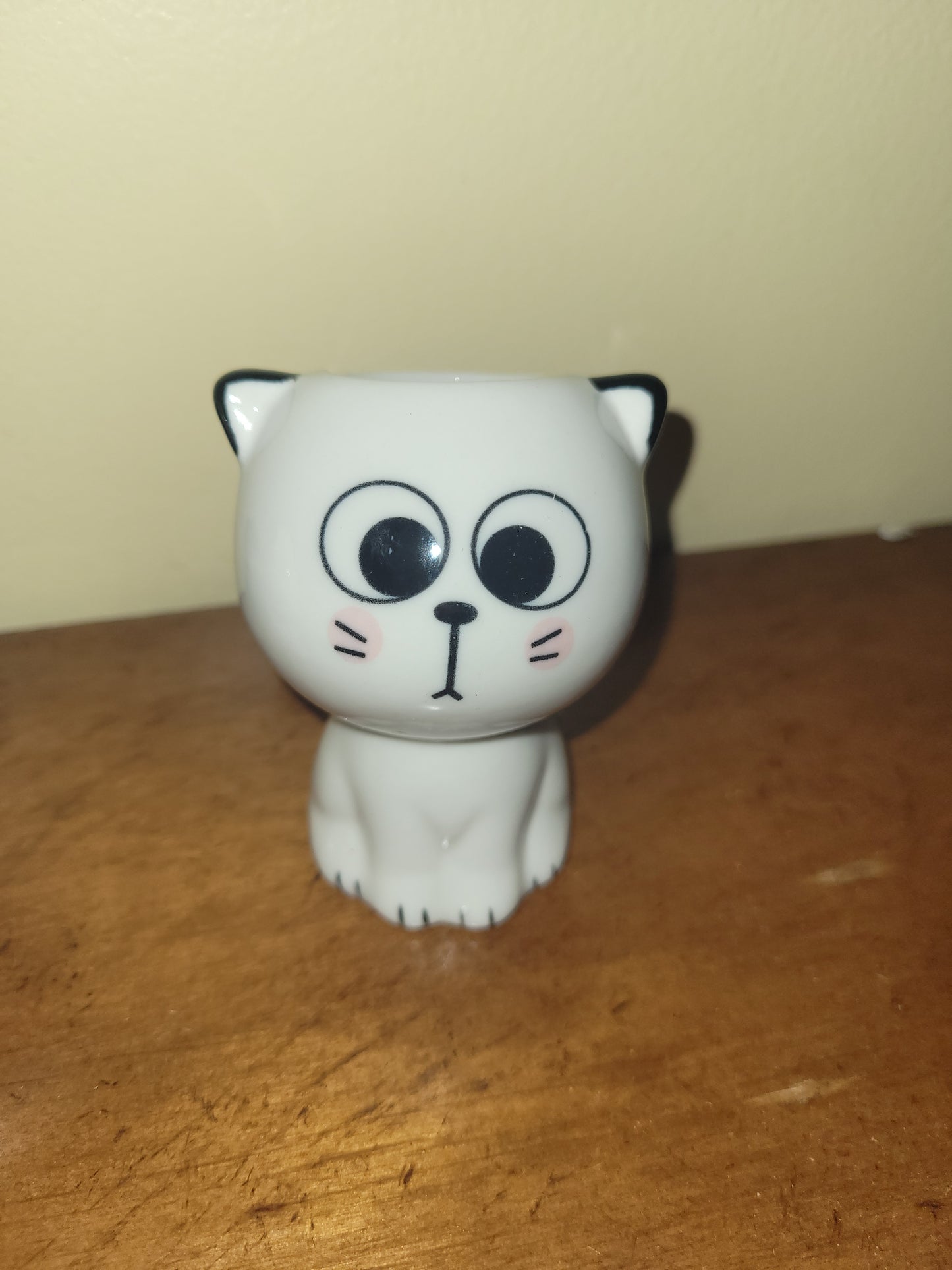 Tall Ceramic Cartoon Cat Container