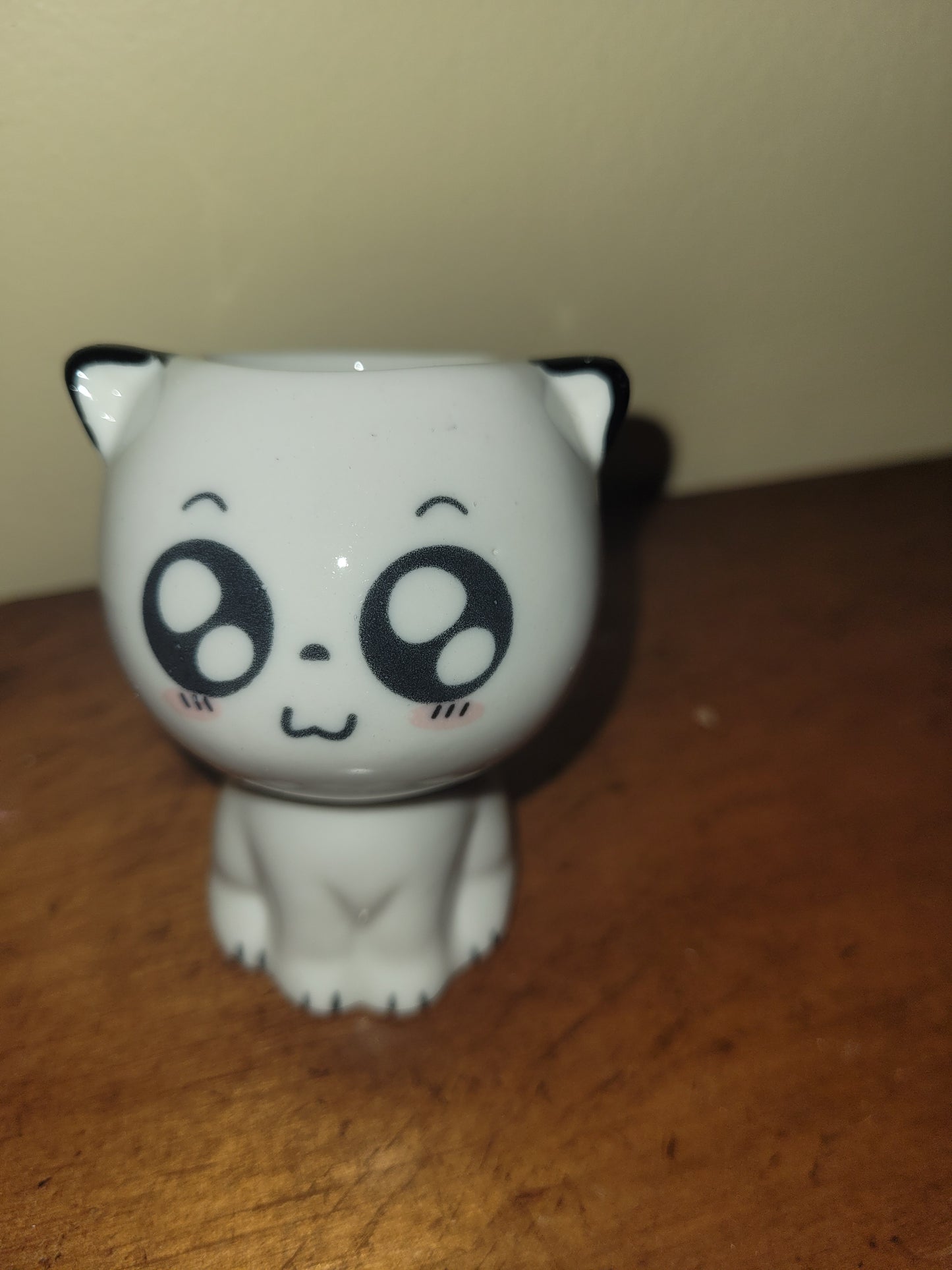 Tall Ceramic Cartoon Cat Container