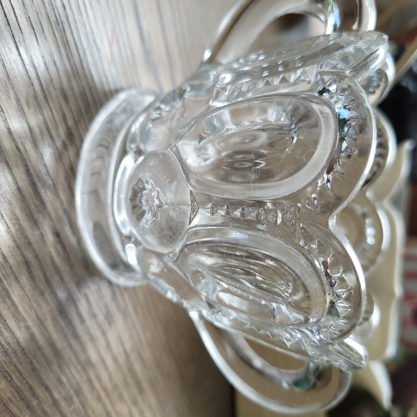 Cut Molded Glass Sugar Container