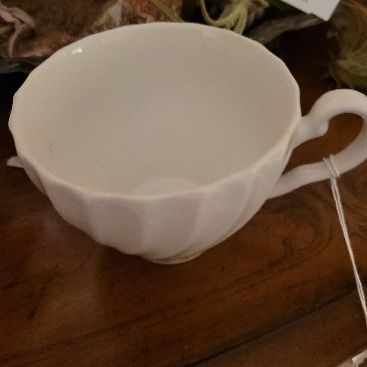 White Coffee Swirl Cup Air Plant Holder