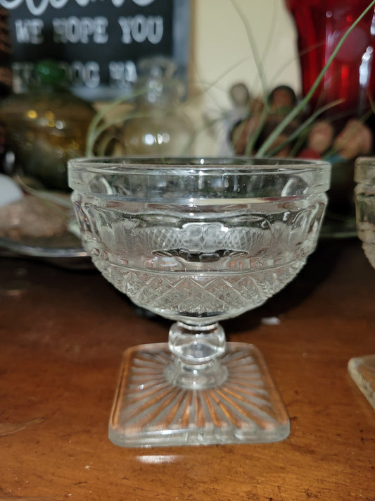 Vintage Sorbet Cut Glass Container