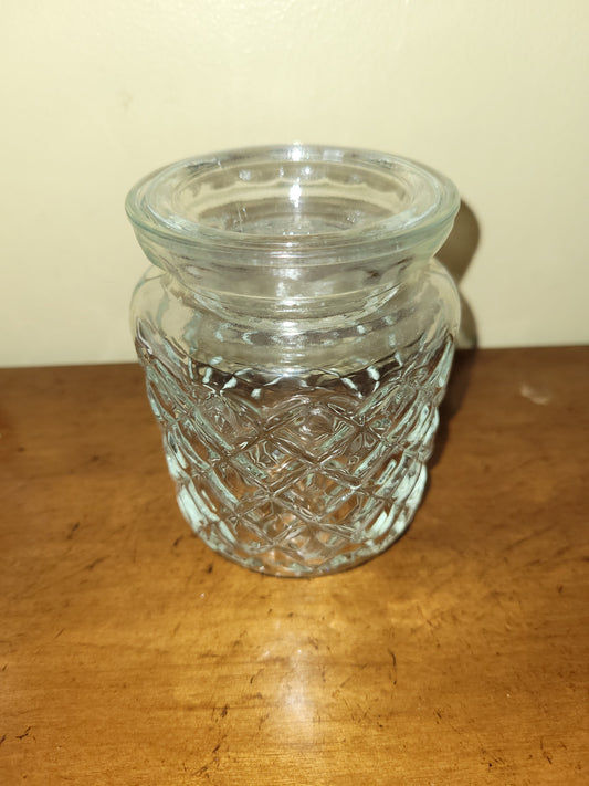 Clear Glass Textured Jar