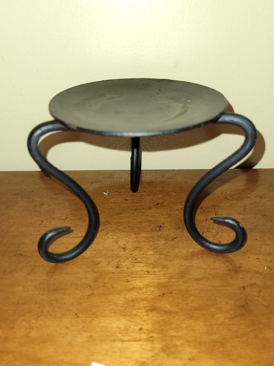 Upcycled  Black Metal Pedestal